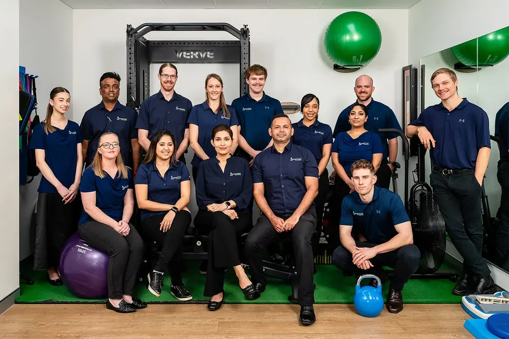 The IntegratePHYSIO team together in the rehabilitation gym